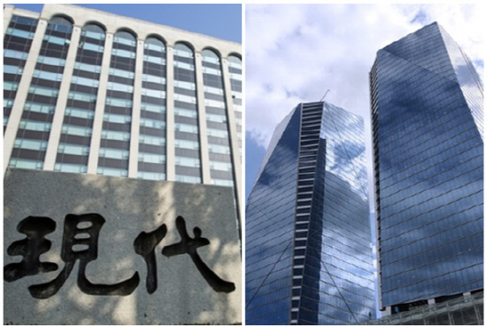 현대건설(왼쪽) 사옥 전경과 포스코이앤씨 사옥 전경. [현대건설·포스코이앤씨 제공]